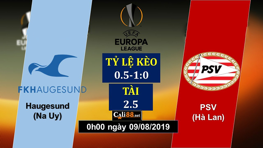 Soi kèo Haugesund vs PSV, 0h00 ngày 9/8 – Europa League