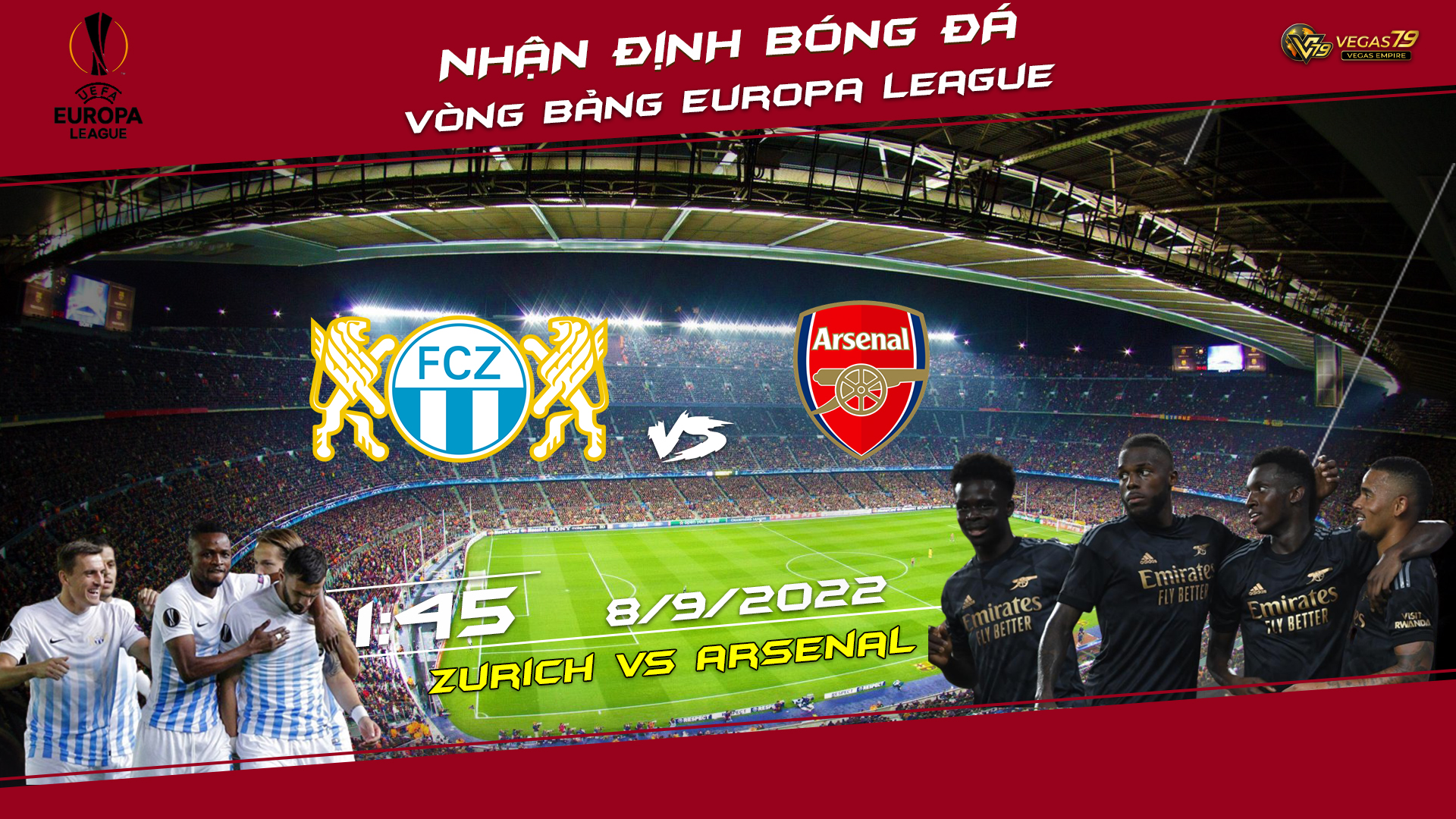 Soi kèo bóng đá Zurich vs Arsenal, 23h45 ngày 8/9